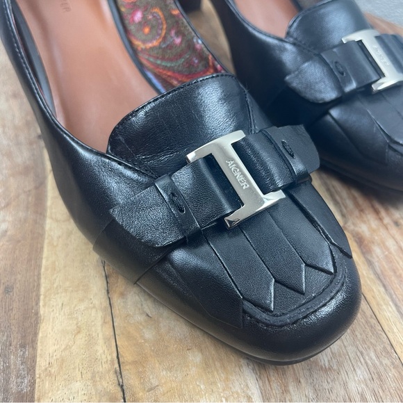 Etienne Aigner l 9M Madge Leather Buckle Classic Conservative Career Block Heels - Picture 8 of 15